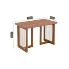 Mesa De Jantar 6 Lugares 1,30m Tampo Mdf E Pés Madeira Maciça