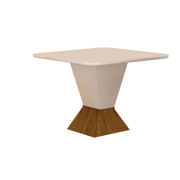 Mesa De Jantar 6 Lugares 1,35m Tampo Mdf-vidro Larissa Moveis