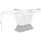Mesa De Jantar 6 Lugares 1,60m Tampo Reto Mdf-vidro Larissa M