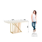 Mesa De Jantar 6 Lugares 1,6m Tampo Mdf E Vidro Canto Arredon