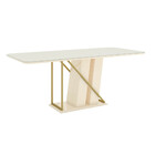 Mesa De Jantar 6 Lugares 1,8m Tampo Mdf E Vidro Canto Arredon