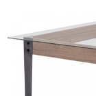Mesa De Jantar 6 Lugares 140cm Tampo Vidro Pés Em Aço Espanha
