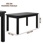 Mesa De Jantar 6 Lugares 160cm Com Pés Em Madeira Maciça Robu