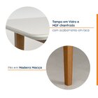 Mesa De Jantar 6 Lugares 160cm Com Tampo Mdf E Vidro Tangará