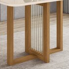 Mesa De Jantar 6 Lugares 160cm Tampo Mdf E Vidro Canto Arredo