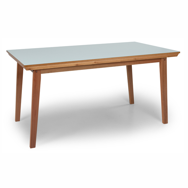 Mesa De Jantar 6 Lugares 160x90 Tampo De Vidro Em Madeira Oli