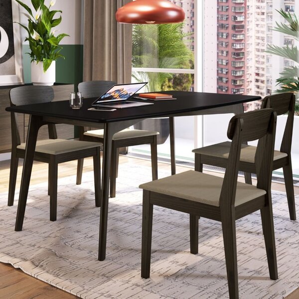 Mesa De Jantar 6 Lugares 160x90cm Tampo Mdf Moby Artemobili P