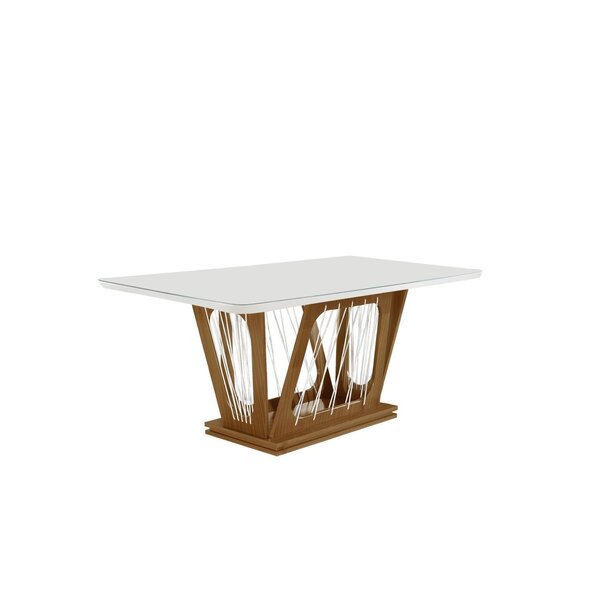 Mesa De Jantar 6 Lugares 180cmx90cm Harpa Yescasa Castanho Ci