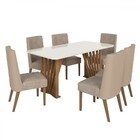 Mesa De Jantar 6 Lugares Adriana/anne Nature/corano Bege/crem