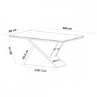 Mesa De Jantar 6 Lugares Amanda Diamantina Com Vidro Mel/nude