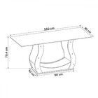 Mesa De Jantar 6 Lugares Americana Mel/grafite/veludo Grafite