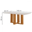 Mesa De Jantar 6 Lugares Antuérpia Com Vidro Cinamomo/linho B