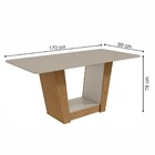 Mesa De Jantar 6 Lugares Apogeu Astrid Com Vidro Amêndoa Clea