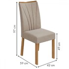 Mesa De Jantar 6 Lugares Apogeu Com Vidro Off White/amêndoa C