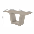 Mesa De Jantar 6 Lugares Apogeu Com Vidro Off White/amêndoa C