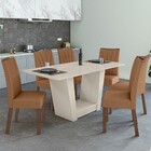 Mesa De Jantar 6 Lugares Apogeu Com Vidro Off White/imbuia Cl