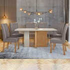 Mesa De Jantar 6 Lugares Astrid Apogeu Com Vidro Amêndoa Clea