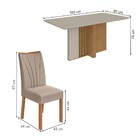 Mesa De Jantar 6 Lugares Astrid Apogeu Com Vidro Amêndoa Clea