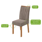 Mesa De Jantar 6 Lugares Astrid Apogeu Com Vidro Amêndoa Clea