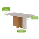 Mesa De Jantar 6 Lugares Astrid Apogeu Com Vidro Amêndoa Clea