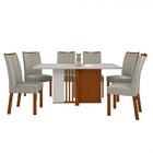 Mesa De Jantar 6 Lugares Astrid Apogeu Com Vidro Frassino/off