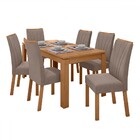 Mesa De Jantar 6 Lugares Athenas Apogeu Amêndoa Clean/suede A