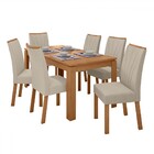 Mesa De Jantar 6 Lugares Athenas Apogeu Amêndoa Clean/veludo