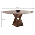 Mesa De Jantar 6 Lugares Barcelona Com Vidro Chocolate/off Wh