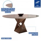 Mesa De Jantar 6 Lugares Barcelona Com Vidro Chocolate/off Wh