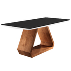 Mesa De Jantar 6 Lugares Branco Tampo Preto 1,6m - Trekant