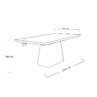 Mesa De Jantar 6 Lugares Branco Tampo Preto 2m - Meydan