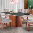 Mesa De Jantar 6 Lugares Branco Tampo Preto 2m - Meydan