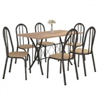 Mesa De Jantar 6 Lugares Bruna Preto/rattan 13419 - Artefamol