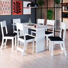 Mesa De Jantar 6 Lugares Caribe Branco/preto10082.2 - Indékes