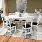 Mesa De Jantar 6 Lugares Caribe Branco/preto - Indékes