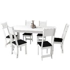 Mesa De Jantar 6 Lugares Caribe Branco/preto - Indékes