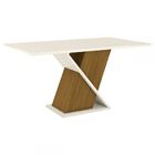Mesa De Jantar 6 Lugares Carol Nature/off White/linho - Bci M