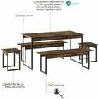 Mesa De Jantar 6 Lugares Carvalho Dark/preto - Compace