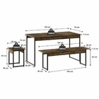 Mesa De Jantar 6 Lugares Carvalho Dark/preto - Compace