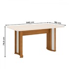 Mesa De Jantar 6 Lugares Celeste Com Vidro Nature/off White/m