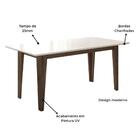 Mesa De Jantar 6 Lugares Chicago Amendoa Off-white