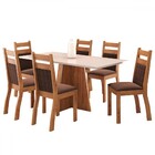 Mesa De Jantar 6 Lugares Click Mel/blonde/bombom - Viero Móve