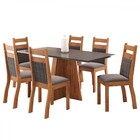 Mesa De Jantar 6 Lugares Click Mel/cinza/grafite - Viero Móve