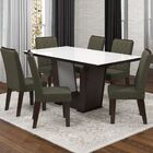 Mesa De Jantar 6 Lugares Condessa Nogueira/camurça/branco - V