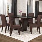 Mesa De Jantar 6 Lugares Condessa Nogueira/camurça/preto - Vi