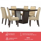 Mesa De Jantar 6 Lugares Condessa Nogueira/gold/preto - Viero