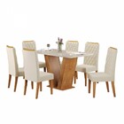 Mesa De Jantar 6 Lugares Constantine Mel/off White/veludo Pas