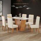 Mesa De Jantar 6 Lugares Constantine Mel/off White/veludo Pas