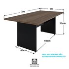 Mesa De Jantar 6 Lugares Cozinha 200x100cm Mdp Nogal / Preto