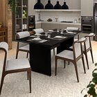 Mesa De Jantar 6 Lugares Cozinha 200x100cm Mdp Preto